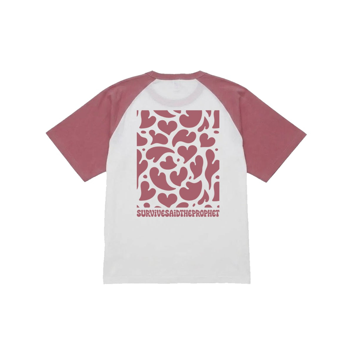 LOVE RIOT RAGLAN TEE (WHITE / FLAMINGO PINK)