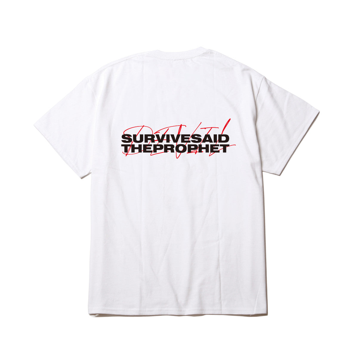 受注商品】SURVIVE SAID THE PROPHET LOGO DEVIL TEE (WHITE & RED