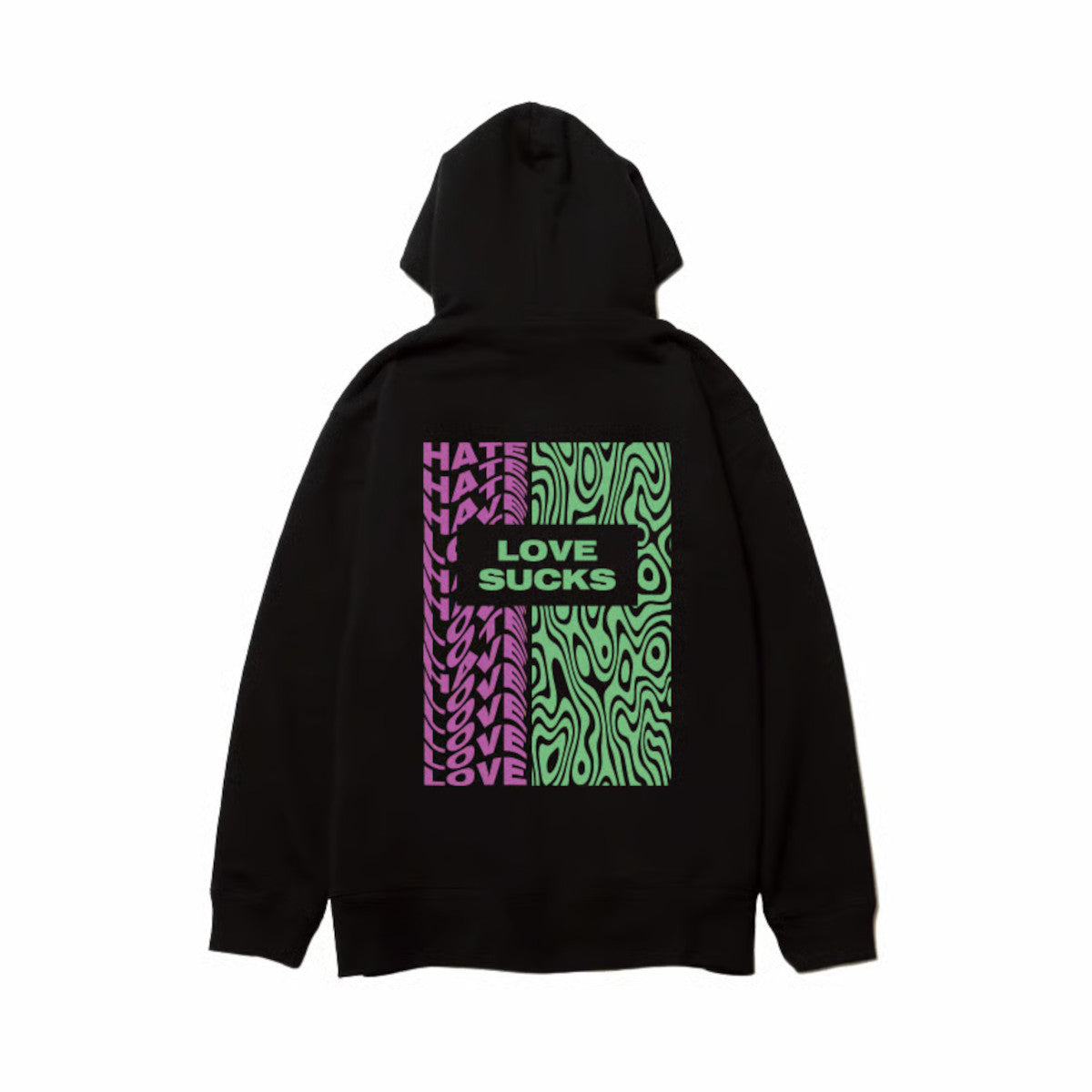 LOVE | HATE HOODIE (BLACK×MINT PURPLE) – SSTP OFFICIAL STORE