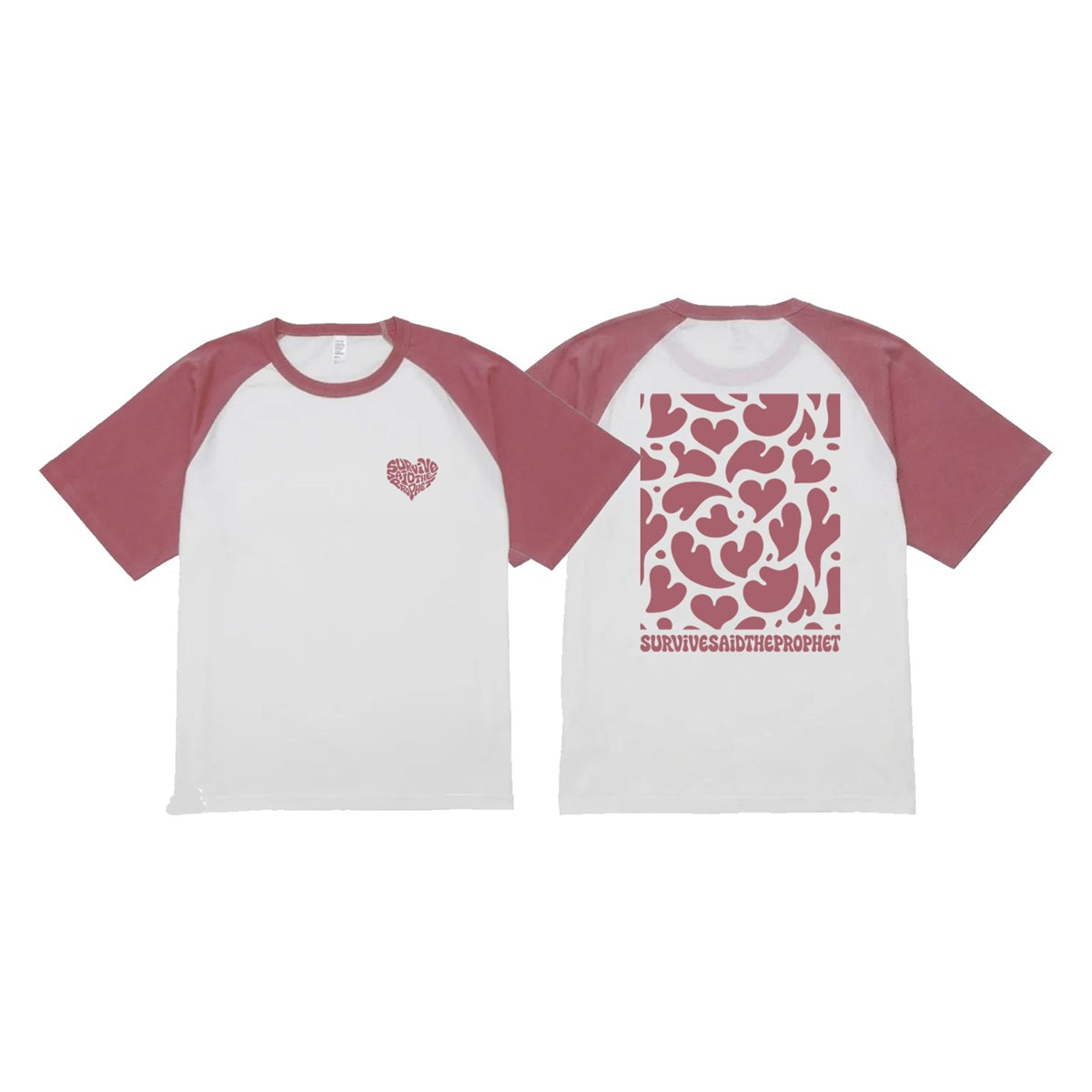 LOVE RIOT RAGLAN TEE (WHITE / FLAMINGO PINK)